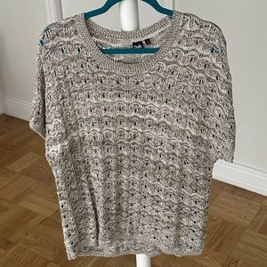 Neutral Crochet Short Sleeve Sweater